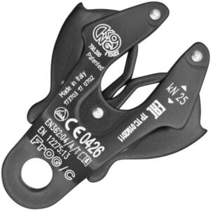 Kong FROG CABLE aluminum carabiner for steel ropes that closes automatically when anchoring