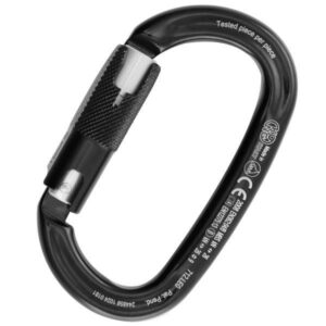 Kong OVALONE Black with RISE lock™ carabiner from aluminium with wide opening