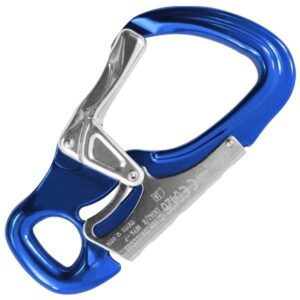 Kong TANGO BLUE aluminum carabiner for via ferrata rope slings with a double security system