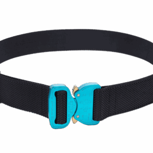 Bayonet BCOM38-BLA Belt medium-stiff COMBAT Black 38mm wide with metal buckle Cobra® 9kN azure blue Universal size 70-120cm