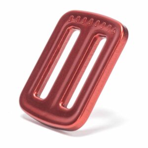 AustriAlpin FC06B-R-ELOX RED anodized 2-slot window symmetric buckle for paragliding and parachute harnesses for webbing 25mm