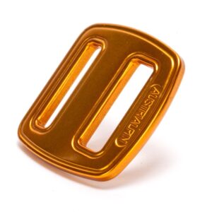 AustriAlpin FC07B-O ORANGE anodowane okienko 2-slotowe asymetryczne sprzączka do uprzęży paralotniarskiej i spadochronowej do taśm 25mm
