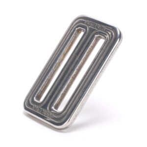 AustriAlpin FC31A SREBRNE anodowane okienko 2-slotowe symetryczne sprzączka do uprzęży paralotniarskiej i spadochronowej do taśm 33mm