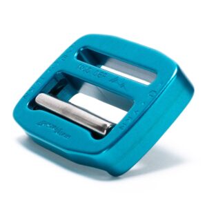 AustriAlpin FC38CF-B-ELOX AZURE BLUE anodized inseparable metal buckle COBRAFRAME with selt-locking beam 9kN for webbing 38mm