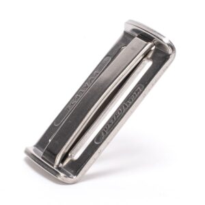 AustriAlpin FC41VA4 SILVER steel 2-slot window symmetric buckle for paragliding and parachute harnesses for webbing 45mm