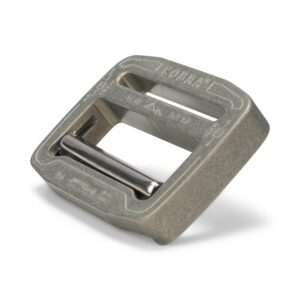 AustriAlpin FC45SCF-H GREY Hardcoated (tough coating) inseparable metal buckle COBRAFRAME 9kN with self-locking beam for thicker webbing 45mm