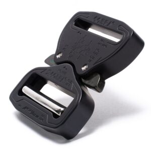 AustriAlpin FO45MVF-XB-ELOX BLACK MATTE anodized flat metal buckle Cobra® Pro Style 9kN for webbing 45mm ears XL Open Under Load