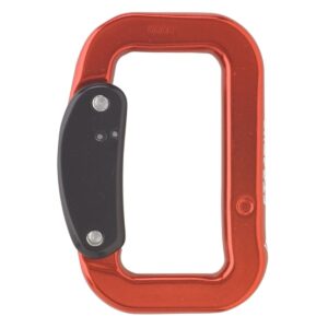 AustriAlpin FP24B-R STRATUS SLIM RED anodized rectangular aluminum carabiner for webbing 25mm with automatic locking system slide autolock