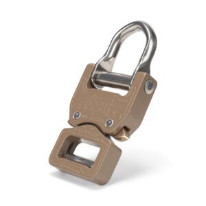 AustriAlpin FX25CVD COYOTE BROWN klamra metalowa ze zintegrowanym uchem stalowym D-ring Cobra® Pro Style o podwyższonej wytrzymałości 18kN do taśm 25mm