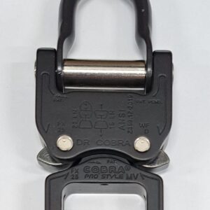 AustriAlpin FX25MVO-B-ELOX BLACK MATTE anodized reinforced metal buckle with integrated black steel D-ring Cobra® Pro Style 18kN for webbing 25mm