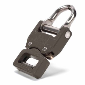 AustriAlpin FX25QVD BROWN GRAY reinforced metal buckle with integrated steel D-ring Cobra® Pro Style 18kN for webbing 25mm