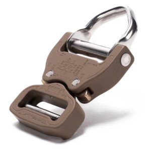 AustriAlpin FX38CVD COYOTE BROWN reinforced metal buckle with integrated steel D-ring Cobra® Pro Style 18kN for webbing 38mm