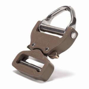 AustriAlpin FX45CVD-XL COYOTE BROWN reinforced metal buckle with integrated steel D-ring Cobra® Pro Style 18kN for webbing 45mm ears XL