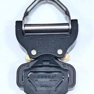 AustriAlpin FX45KVD-LS CZARNA KTL klamra metalowa ze zintegrowanym uchem stalowym D-ring Cobra® Pro Style SNAKEBITE o podwyższonej wytrzymałości 18kN do taśm 45mm z zatrzaskiem NF