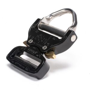 AustriAlpin FX45KVD-XL BLACK KTL reinforced metal buckle with integrated steel D-ring Cobra® Pro Style 18kN for webbing 45mm ears XL