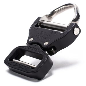 AustriAlpin FX45MSD-B-ELOX BLACK MATTE anodized reinforced metal buckle with integrated steel D-ring Cobra® Pro Style 18kN for thicker webbing 45mm
