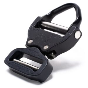 AustriAlpin FX45MVO-B-ELOX BLACK MATTE anodized reinforced metal buckle with integrated steel black D-ring Cobra® Pro Style 18kN for webbing 45mm