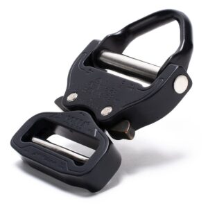 AustriAlpin FX45MVO-XB-ELOX BLACK MATTE anodized reinforced metal buckle with integrated steel black D-ring Cobra® Pro Style 18kN for webbing 45mm ears XL