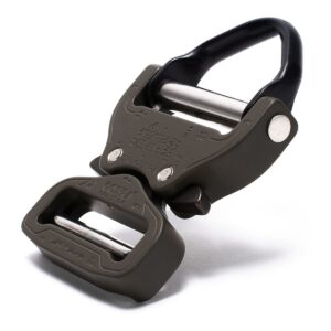 AustriAlpin FX45QVO-XB BROWN GRAY reinforced metal buckle with integrated steel black D-ring Cobra® Pro Style 18kN for webbing 45mm ears XL black