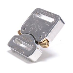 AustriAlpin FY25AFF SILVER anodized flat metal buckle double-sided sewn Cobra® 9kN for webbing 25mm