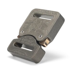 AustriAlpin FY25HFF-XS GRAY hardcoated (tough coating) flat metal buckle  double-sided sewn Cobra® Pro Style 9kN for webbing 25mm