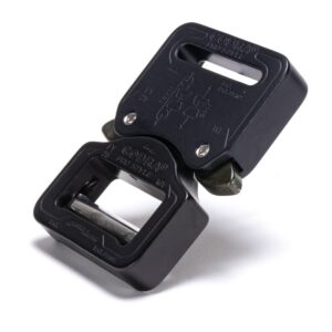 AustriAlpin FO25MVF-B-ELOX BLACK MATTE anodized flat metal buckle Cobra® Pro Style 9kN for webbing 25mm Opens Under Load