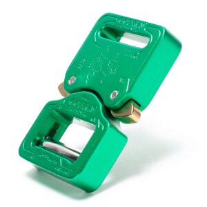 AustriAlpin FY25NVF GREEN anodized 25mm flat metal buckle Cobra® Pro Style 9kN for webbing 25mm