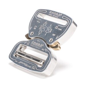 AustriAlpin FY38AVF SREBRNA anodowana płaska klamra metalowa Cobra® Pro Style 9kN do taśm 38mm