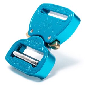 AustriAlpin FY38BVF AZURE BLUE anodowana płaska klamra metalowa Cobra® Pro Style 9kN do taśm 38mm