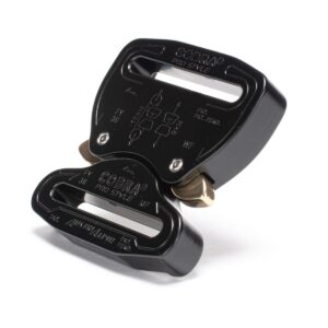 AustriAlpin FY38KFF BLACK KTL flat metal buckle double-sided sewn Cobra® Pro Style 9kN for webbing 38mm