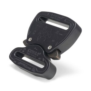 AustriAlpin FY38MFF-B-ELOX BLACK MATTE anodized flat metal buckle double-sided sewn Cobra® Pro Style 9kN for webbing 38mm