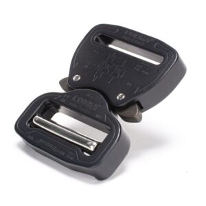 AustriAlpin FY38MVF-B-ELOX BLACK MATTE anodized flat metal buckle Cobra® Pro Style 9kN for webbing 38mm