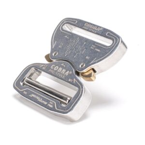AustriAlpin FY45AVF SILVER anodized flat metal buckle Cobra® Pro Style 9kN for webbing 45mm