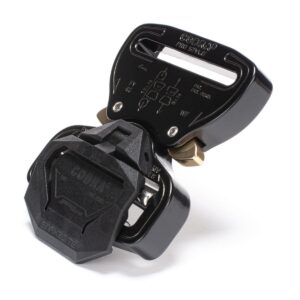 AustriAlpin FY45KVF-LS BLACK KTL flat metal buckle Cobra® Pro Style 9kN SNAKEBITE for webbing 45mm with latch