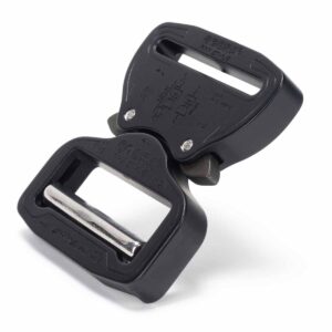 AustriAlpin FY45MSF-B-ELOX CZARNA matowa anodowana płaska klamra metalowa Cobra® Pro Style 9kN do grubych taśm 45mm