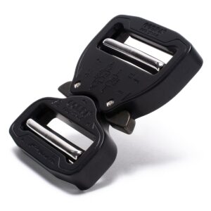 AustriAlpin FY45MVV-XB-ELOX BLACK MATTE anodized flat metal buckle double-sided adjustable Cobra® Pro Style 9kN for webbing 45mm ears black XL