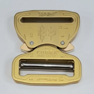 AustriAlpin FY45UVF GOLD-ELOX anodized flat metal buckle Cobra® Pro Style 9kN for webbing 45mm