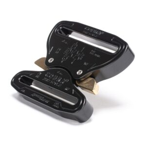 AustriAlpin FY50KFF-XL BLACK KTL flat metal buckle double-sided sewn Cobra® Pro Style 9kN for webbing 50mm ears XL