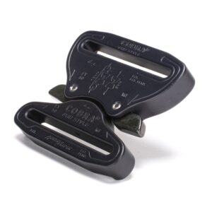 AustriAlpin FY50MFF-XB-ELOX CZARNA matowa anodowana płaska klamra metalowa dwustronnie zaszywana Cobra® Pro Style 9kN do taśm 50mm uszka czarne XL