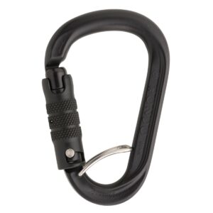 AustriAlpin KR35B3S-X RONDO BLACK anodized aluminum HMS carabiner for ropes with 3-way automatic locking + Selfie